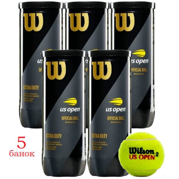 Мячи для тенниса Wilson US Open ExtraDuty - 5 банок