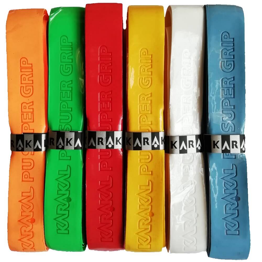 Ручка для сквоша Karakal PU SuperGrip (6)-assorted-ручки без коробки Ручка для сквоша-бадминтона Karakal PU SuperGrip - 6 шт.